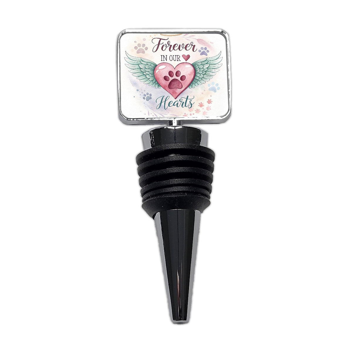 Forever In Our Hearts Paw Prints Dog Cat Wine Bottle Stopper