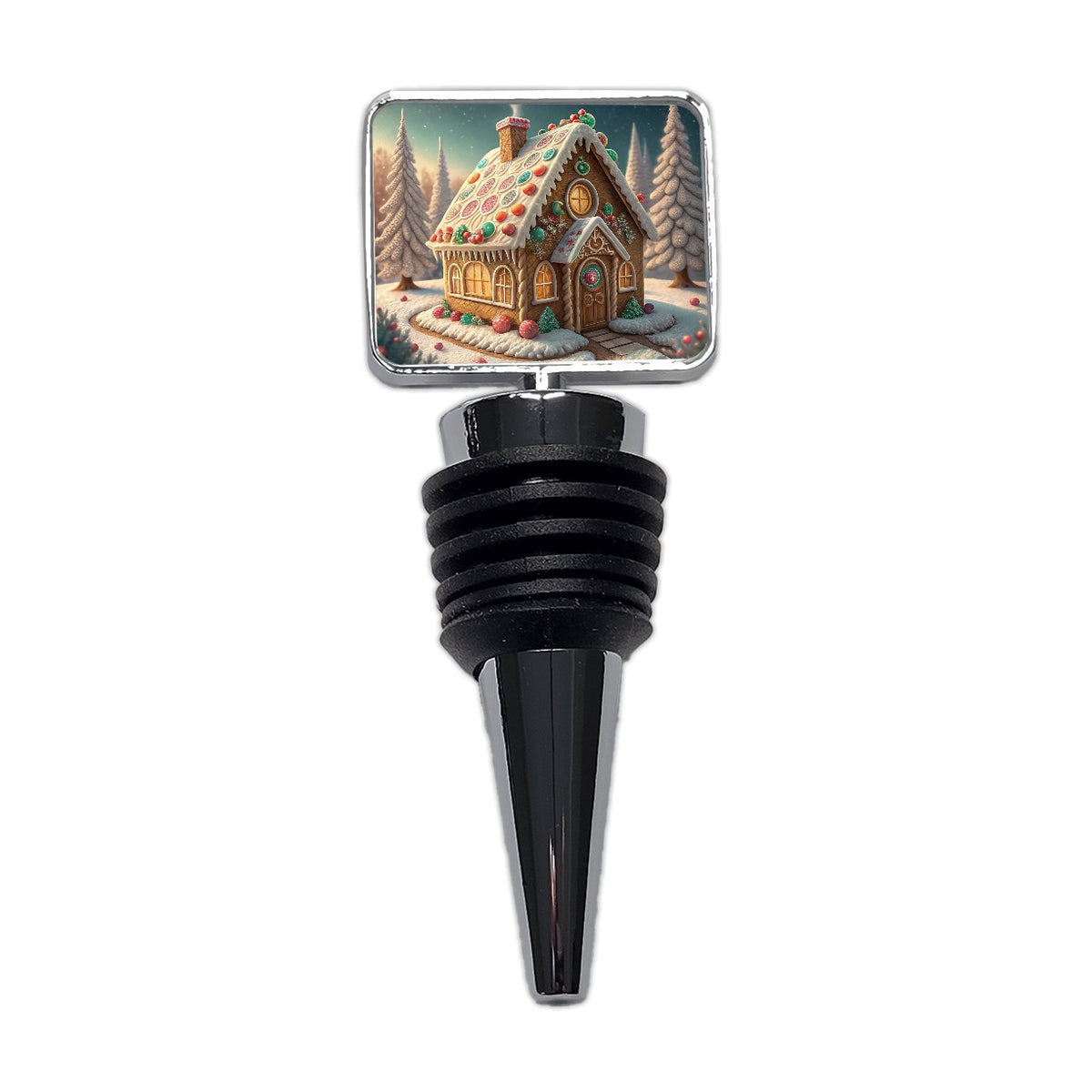 Gingerbread House Christmas Wine Bottle Stopper