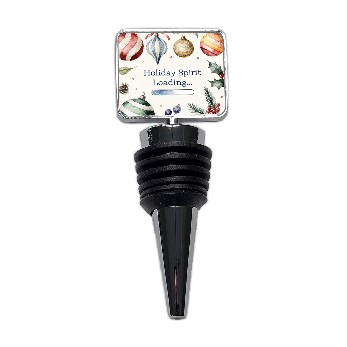 Holiday Spirit Loading Christmas Wine Bottle Stopper