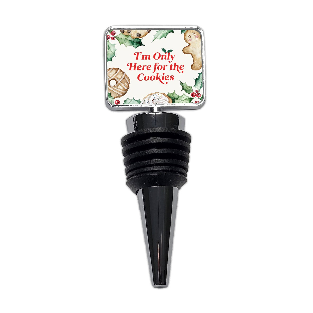 I'm Here For The Cookies Funny Christmas Wine Bottle Stopper
