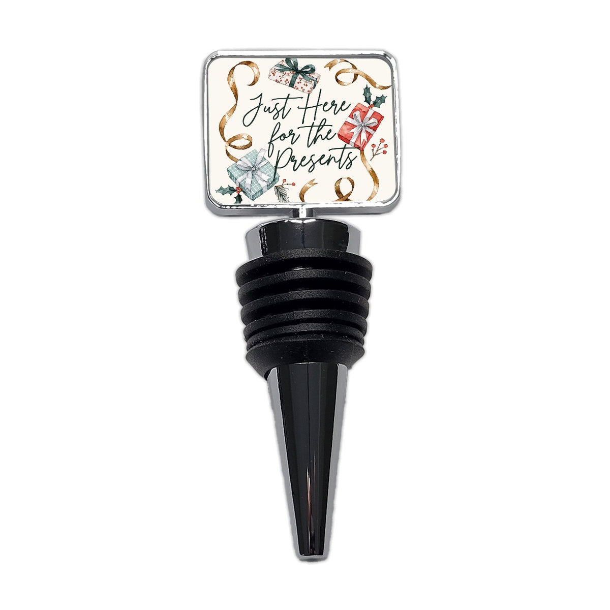 Just Here For Presents Christmas Xmas Funny Wine Bottle Stopper