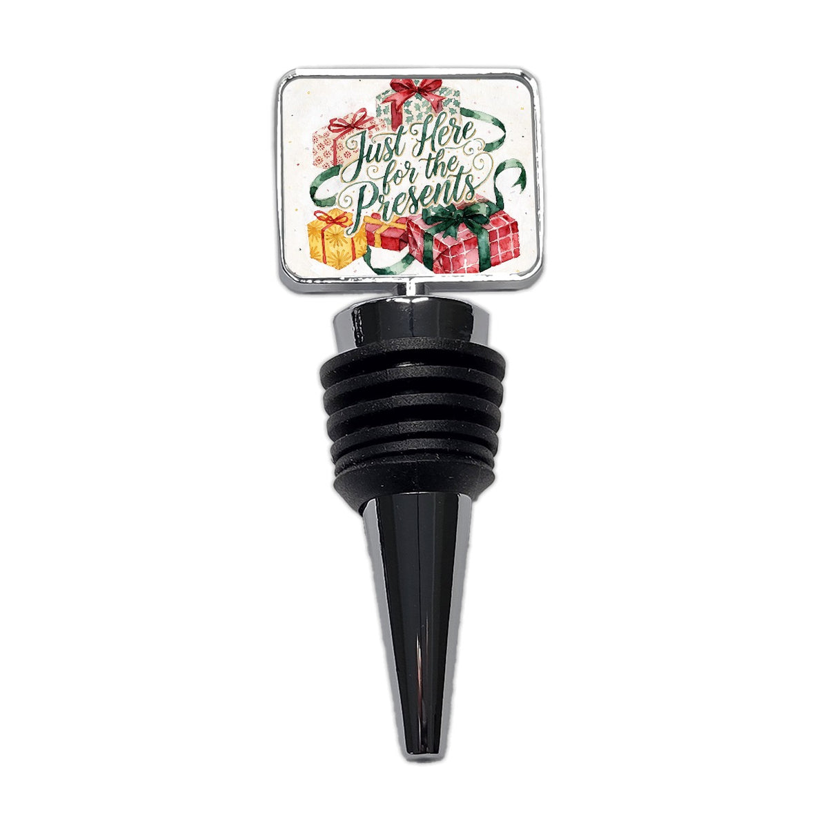Just Here For The Presents Christmas Funny Wine Bottle Stopper
