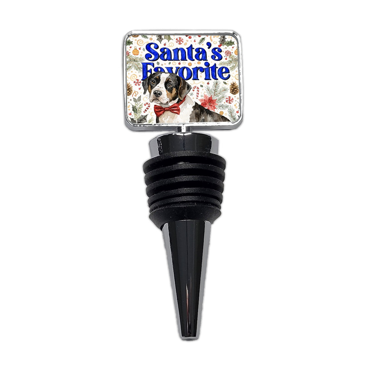 Labrabull Dog Christmas Santa's Favorite Wine Bottle Stopper
