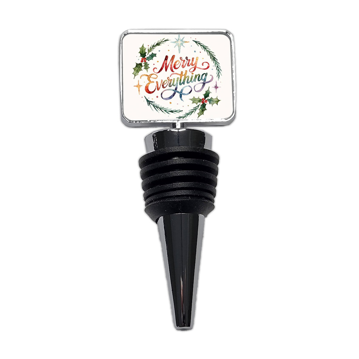 Merry Everything Christmas Colorful Wine Bottle Stopper