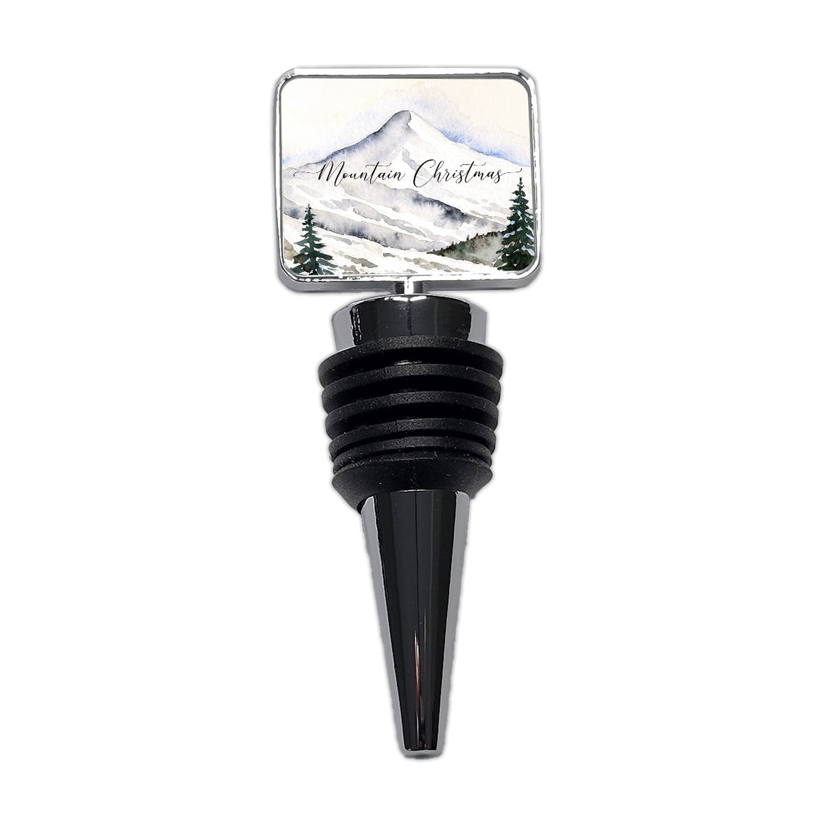 Mountain Christmas Simple Wine Bottle Stopper