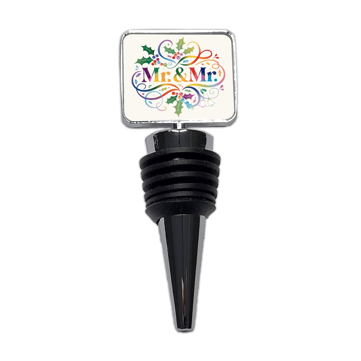 Mr and Mr Pride Gay Rainbow Christmas Elegant Wine Bottle Stopper