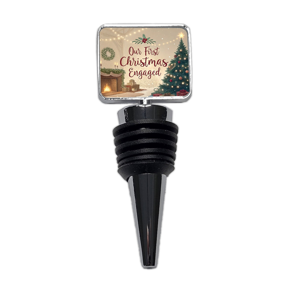 Our First Christmas Engaged Wine Bottle Stopper