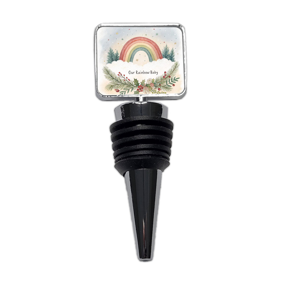 Our Rainbow Baby Christmas Elegant Wine Bottle Stopper
