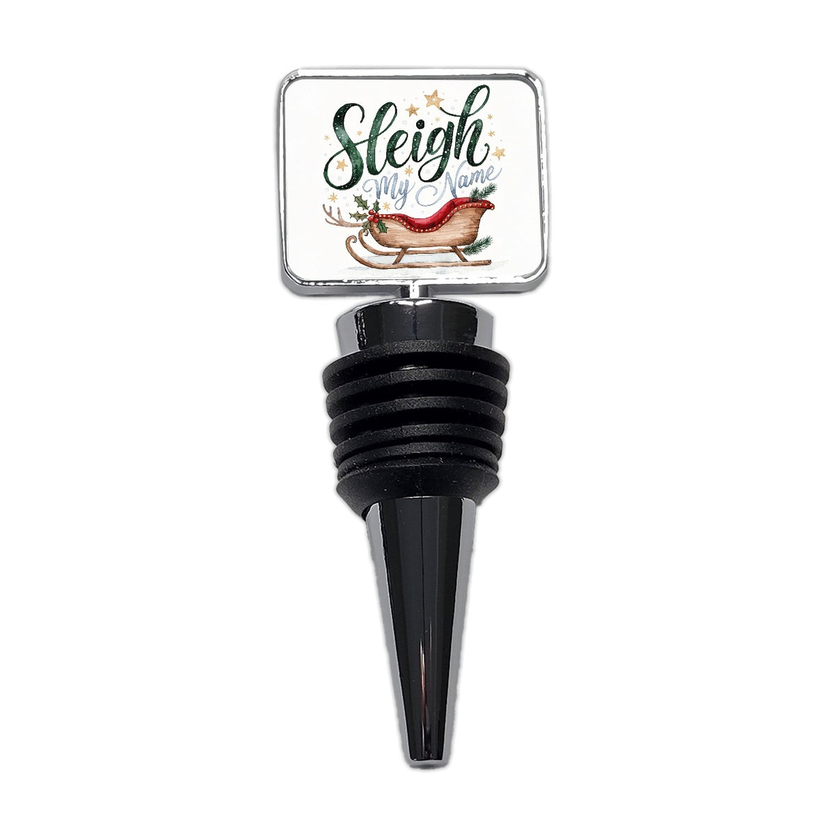 Sleigh Say My Name Christmas Funny Wine Bottle Stopper