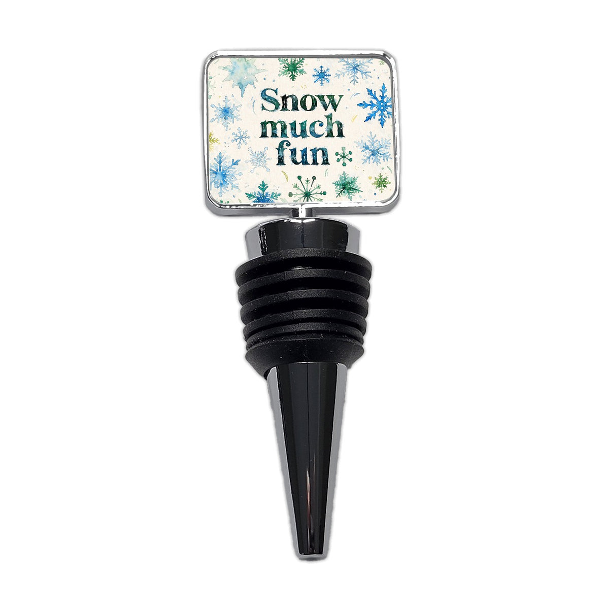 Snow So Much Fun Winter Snowflakes Wine Bottle Stopper