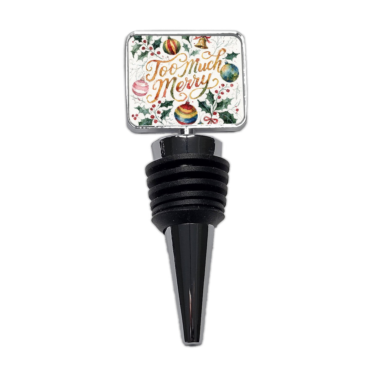 Too Much Merry Christmas Funny Coloful Wine Bottle Stopper