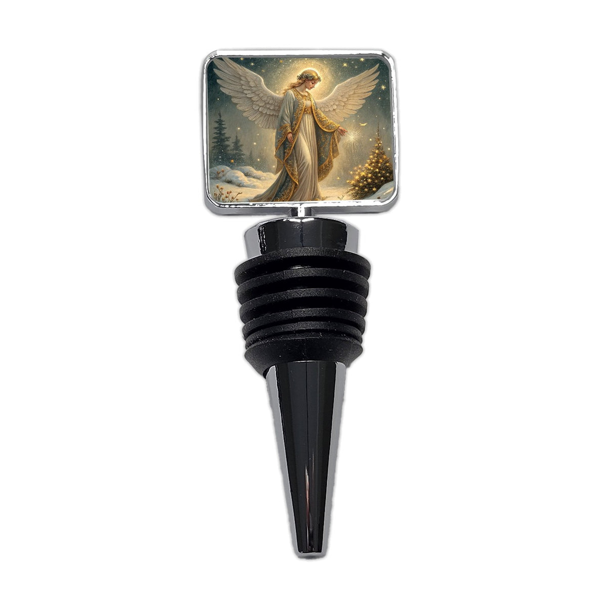 Vintage Victorian Christmas Angel Wine Bottle Stopper