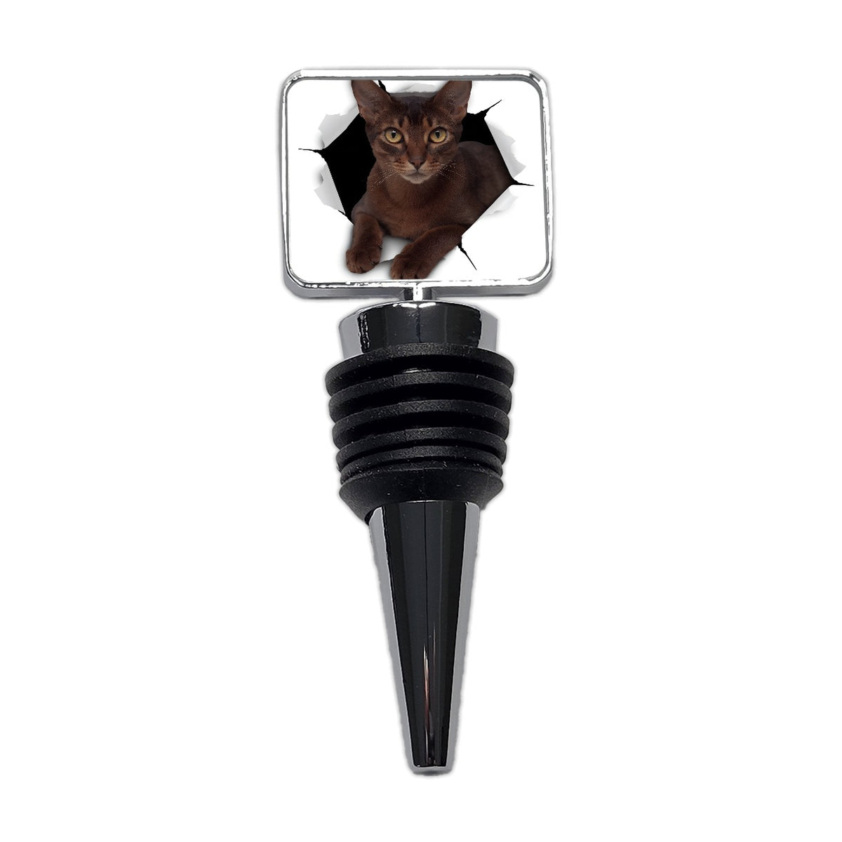 Abyssinian Cat Breakout Wine Bottle Stopper