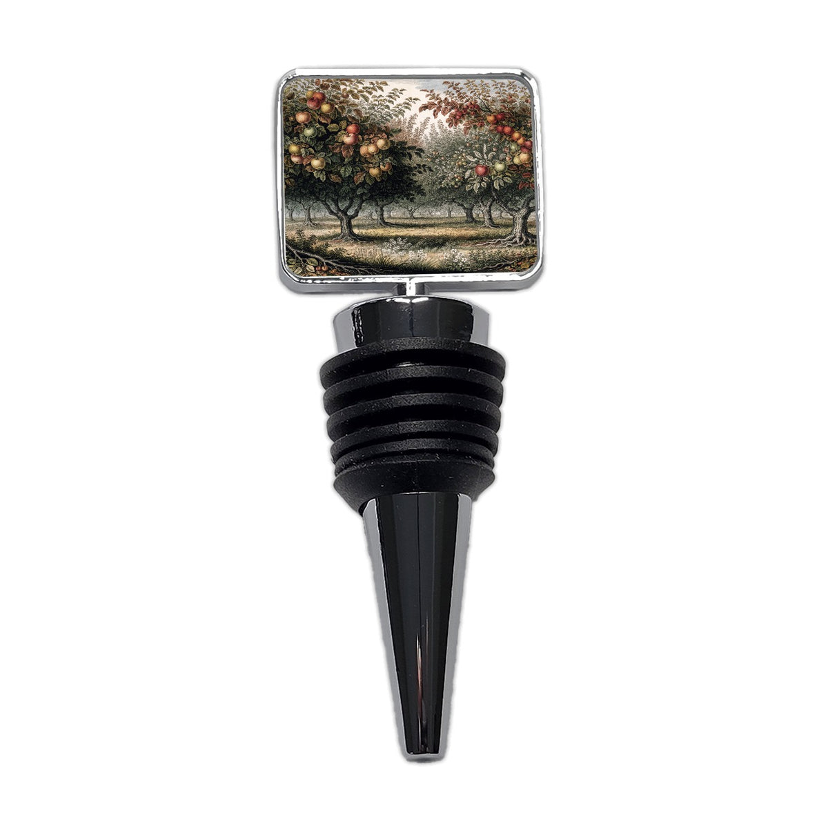 Apple Orchard Antique Drawing Wine Bottle Stopper