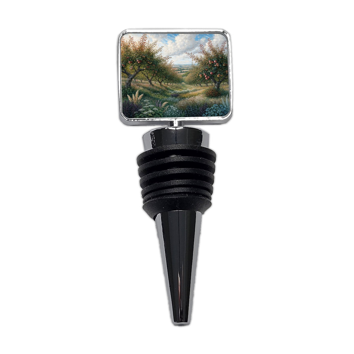 Apple Orchard Country Illustration Wine Bottle Stopper