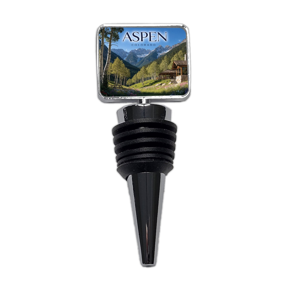Aspen Colorado Mountains Travel Wine Bottle Stopper