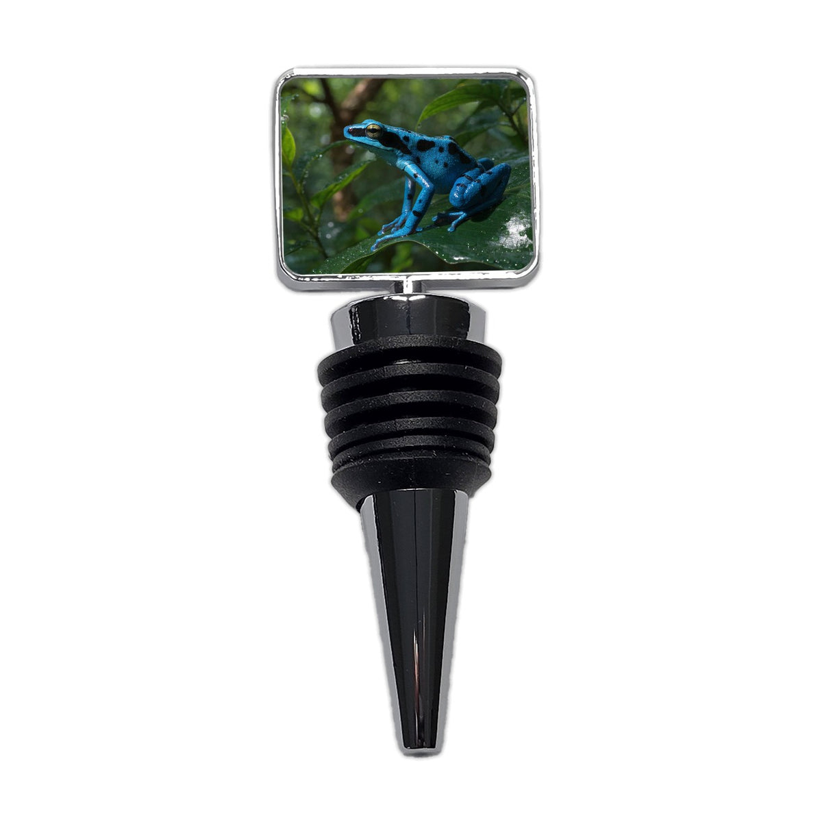 Blue Poison Dart Frog Wine Bottle Stopper
