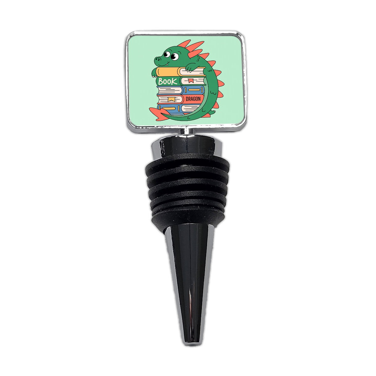 Book Dragon Reader Funny Wine Bottle Stopper