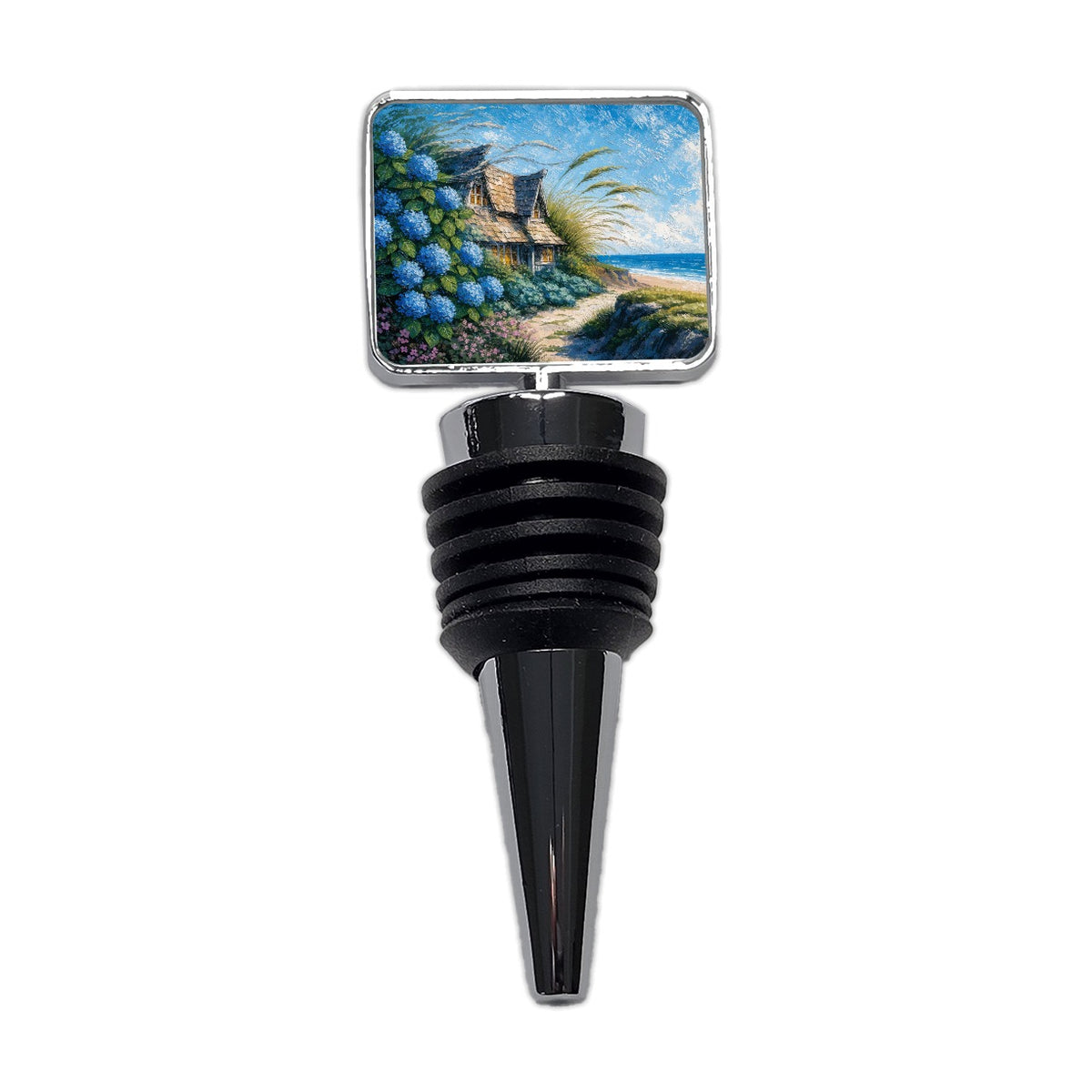 Coastal Cottage Hydrangeas Wine Bottle Stopper