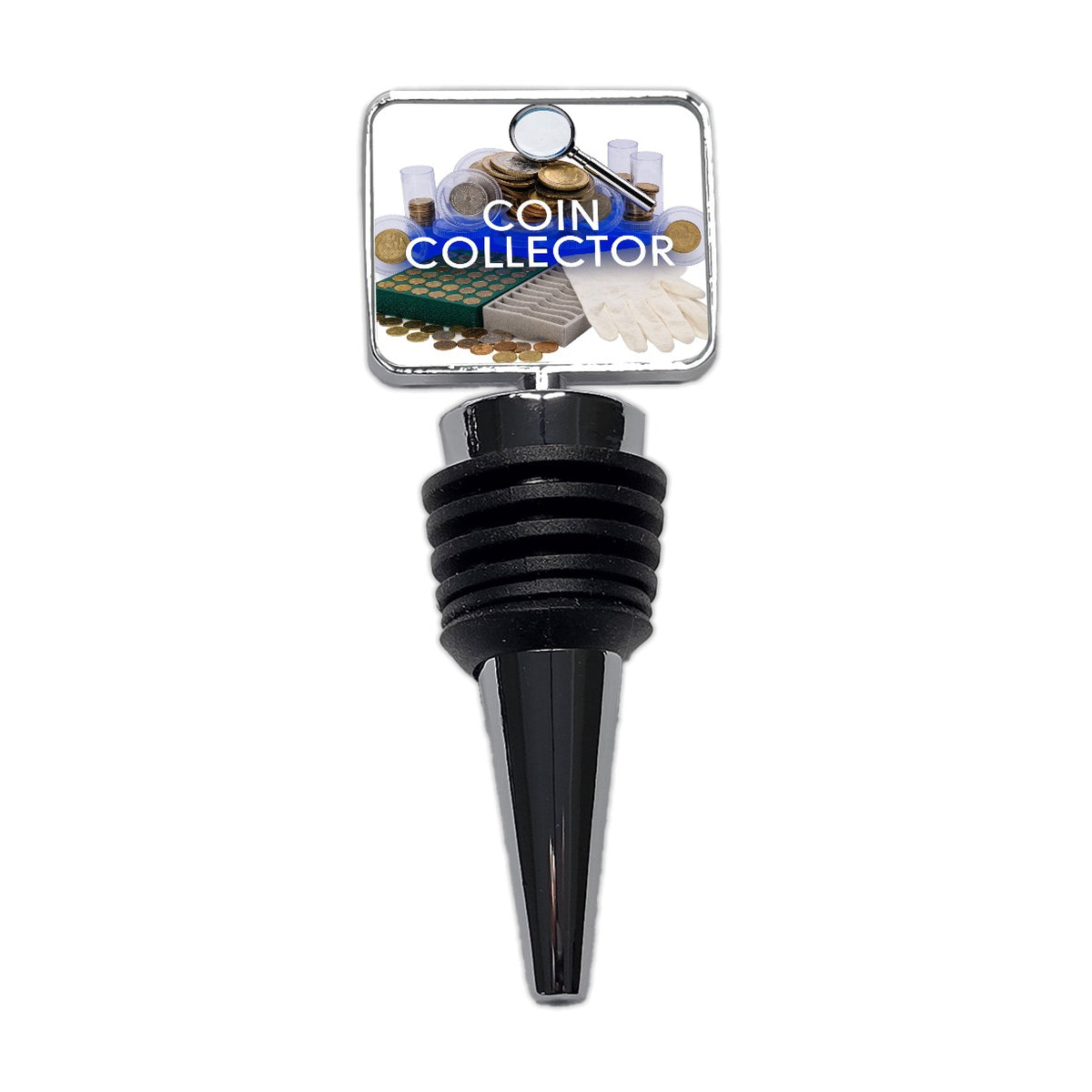 Coin Collector Collecting Wine Bottle Stopper
