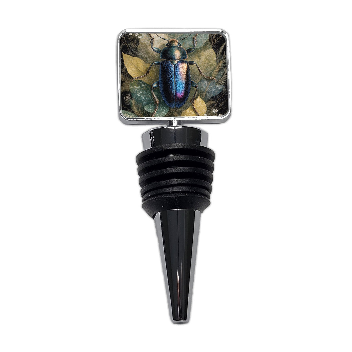 Colorful Beetle Top Down Wine Bottle Stopper
