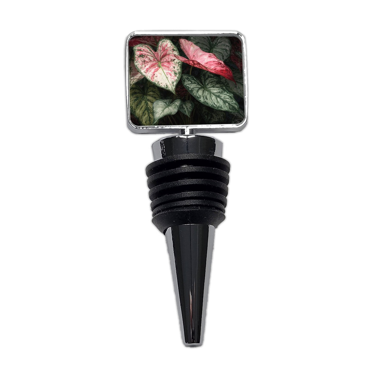 Colorful Caladium Leaves Wine Bottle Stopper