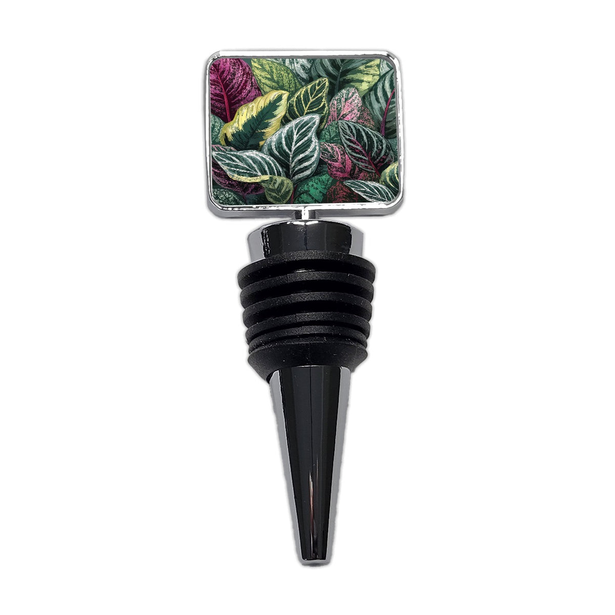 Colorful Calathea Leaves Wine Bottle Stopper