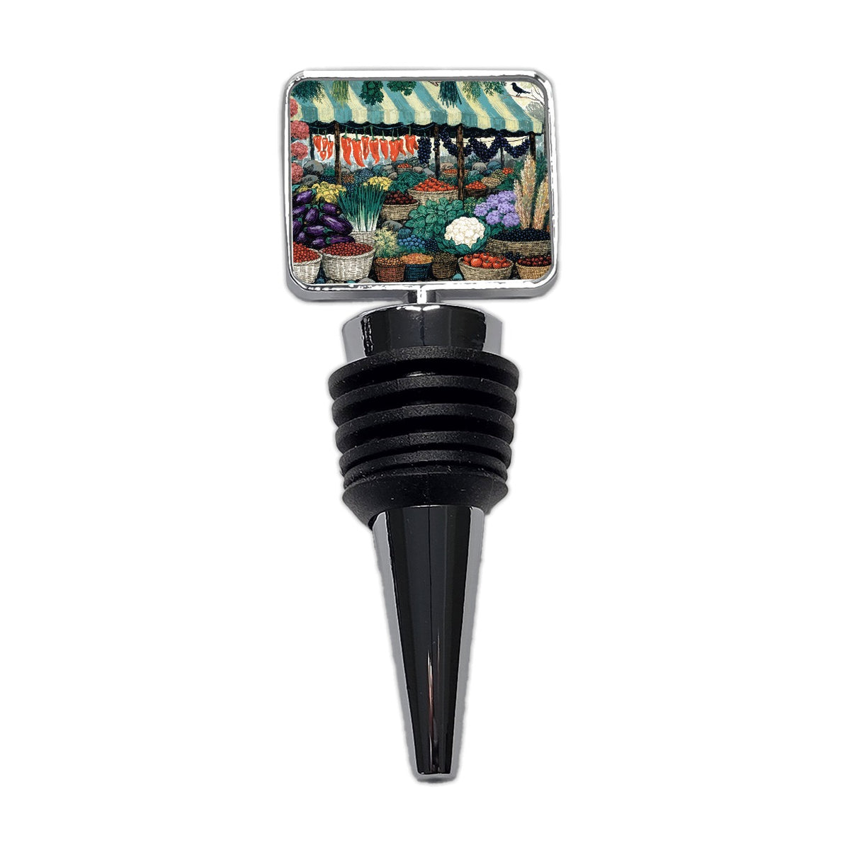 Colorful Farmers Market Wine Bottle Stopper