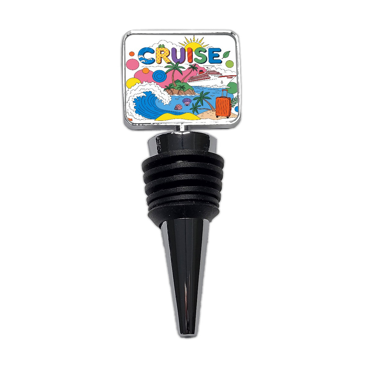 Cruise Ship Colorful Bold Travel Wine Bottle Stopper