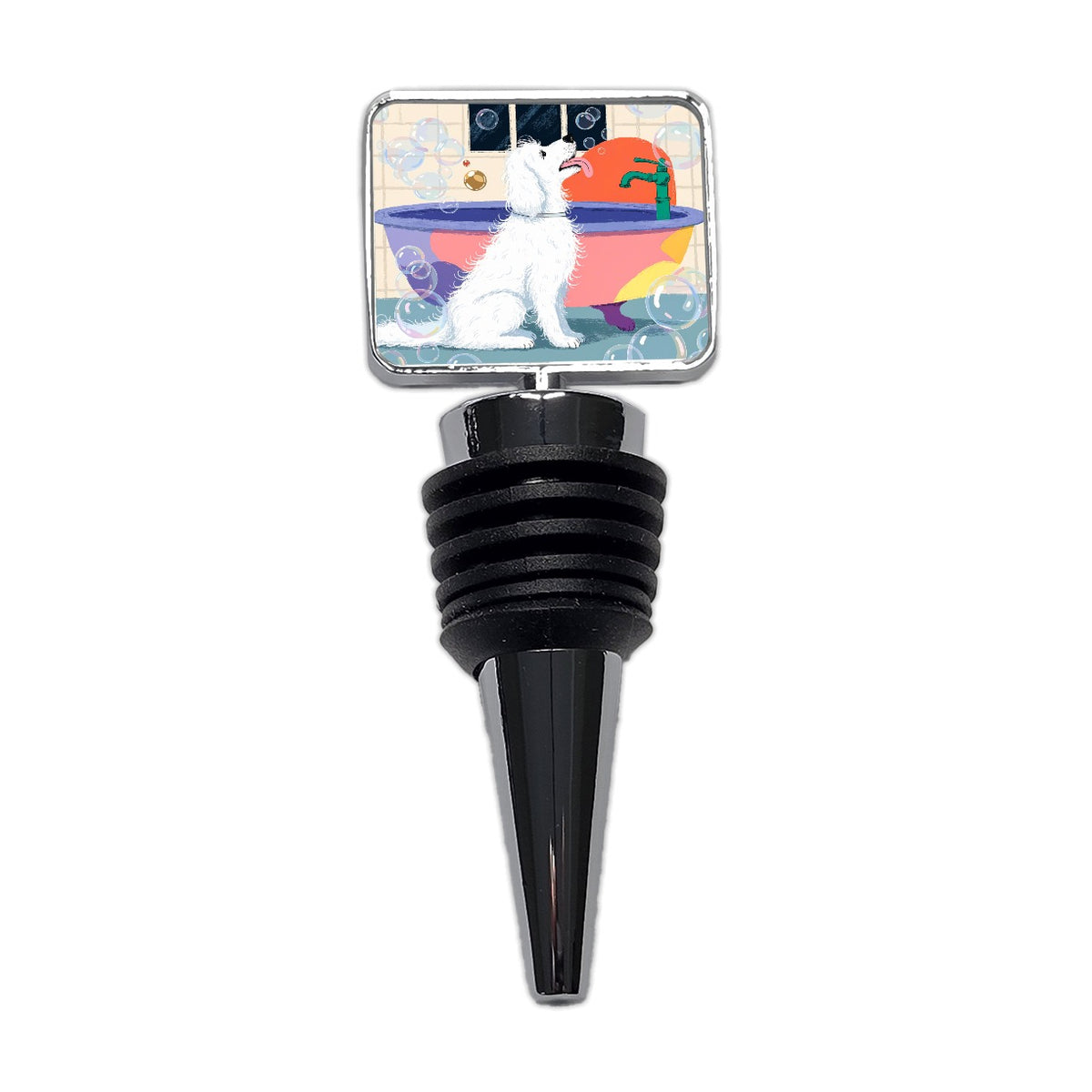 Dog Groomer Bubble Bath Wine Bottle Stopper