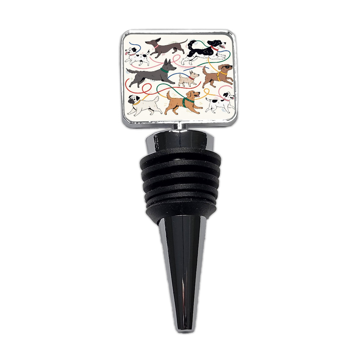Dog Walk Chaos Wine Bottle Stopper