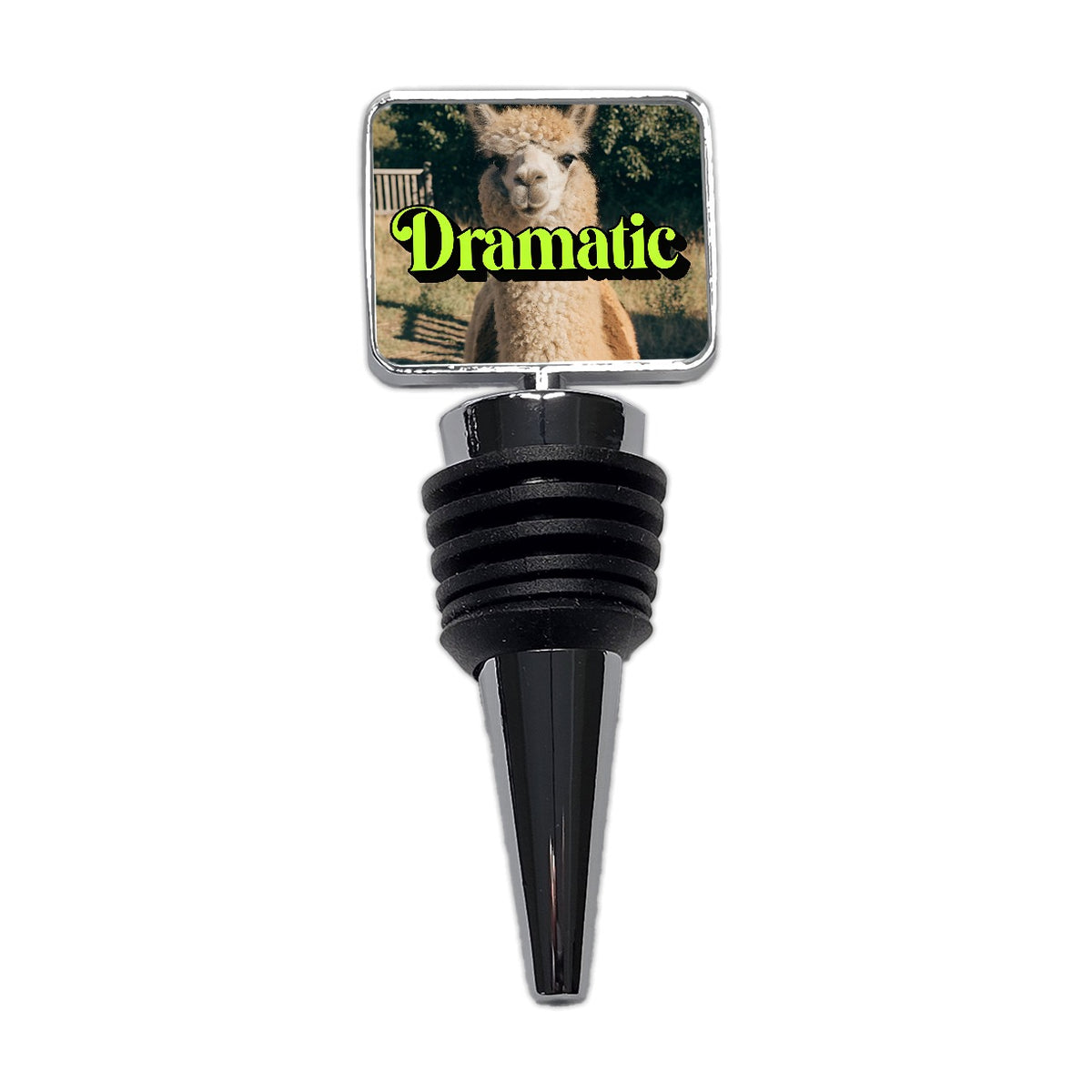 Dramatic Llama Funny Wine Bottle Stopper
