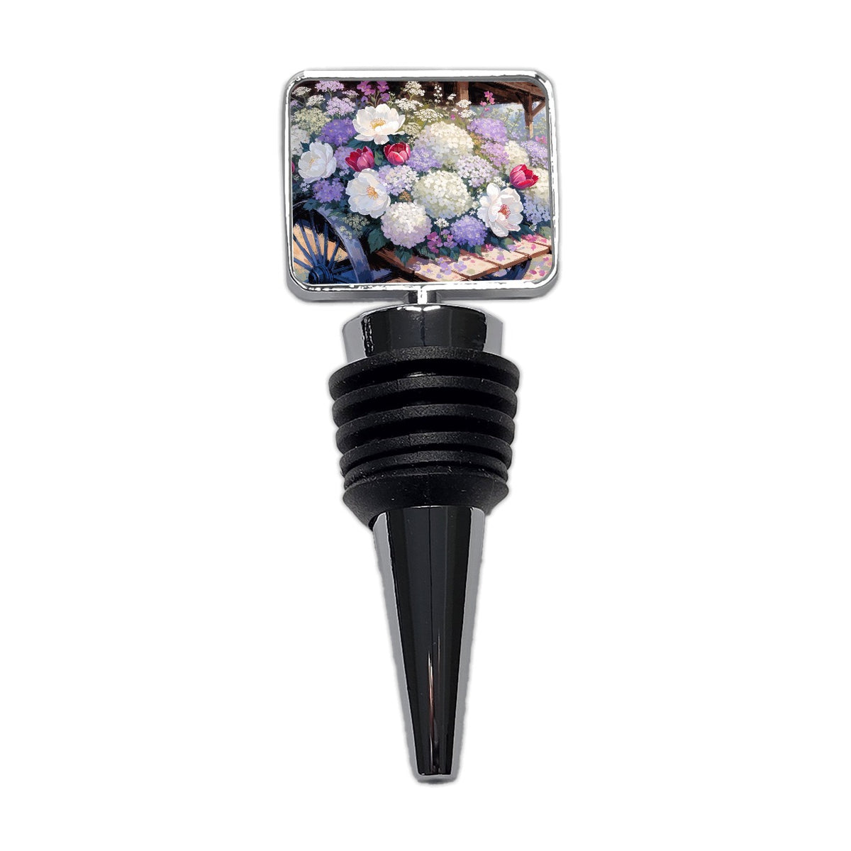 Flower Shop Garden Cart Wine Bottle Stopper
