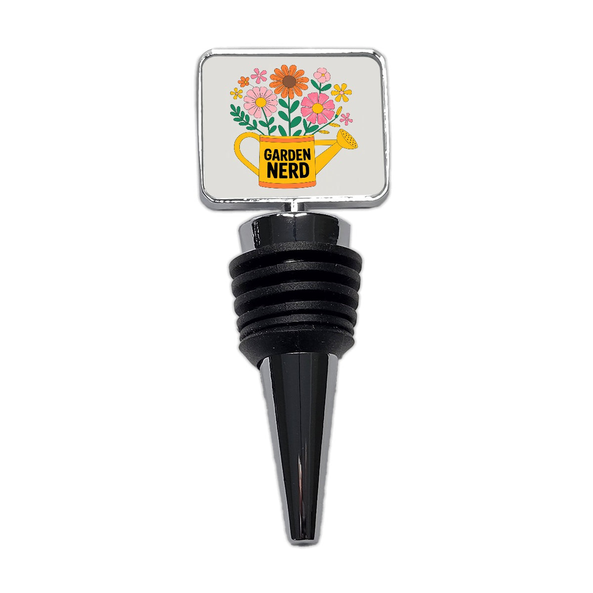 Garden Nerd Watering Can Flowers Wine Bottle Stopper