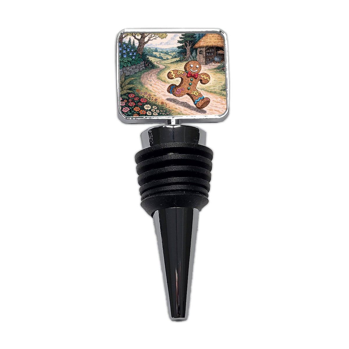 Gingerbread Man Fairy Tale Christmas Wine Bottle Stopper