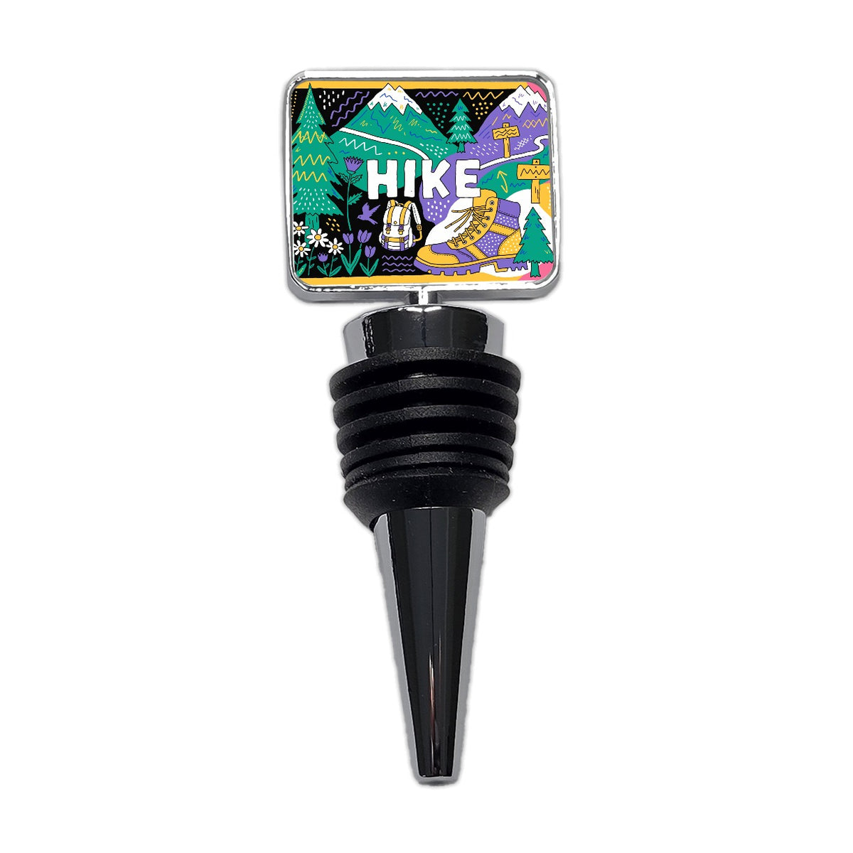 Hike Hiking Hiker Boot Bold Art Wine Bottle Stopper