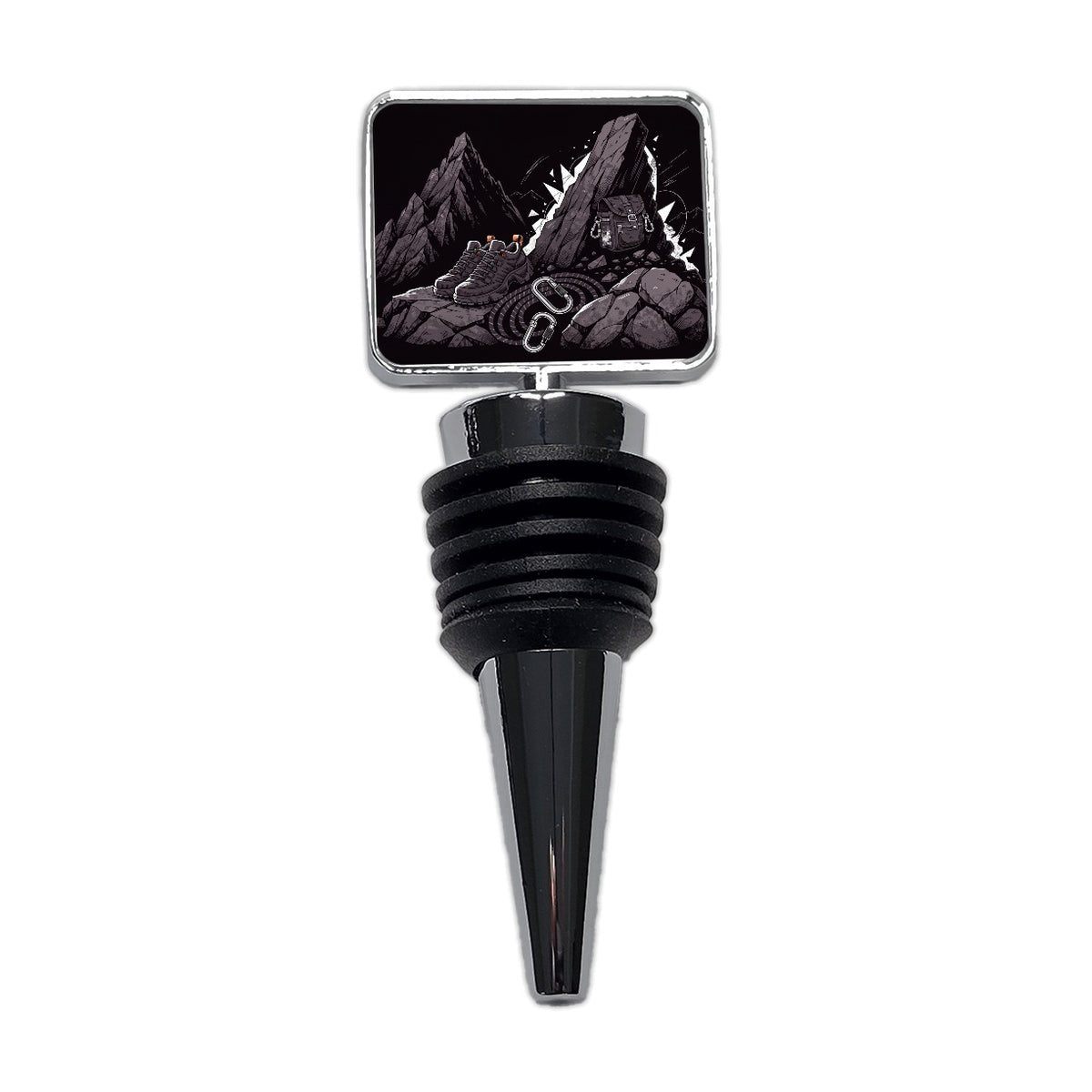 Hiking Rock Climbing Gear Dark Mountain Wine Bottle Stopper