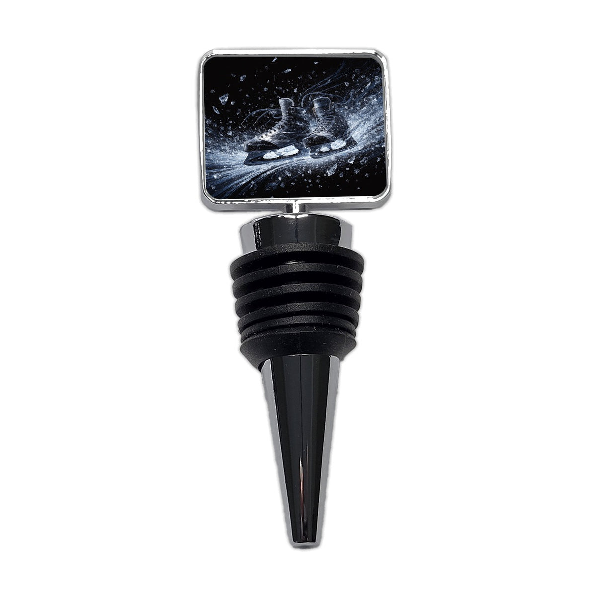 Hockey Skates On Ice Wine Bottle Stopper