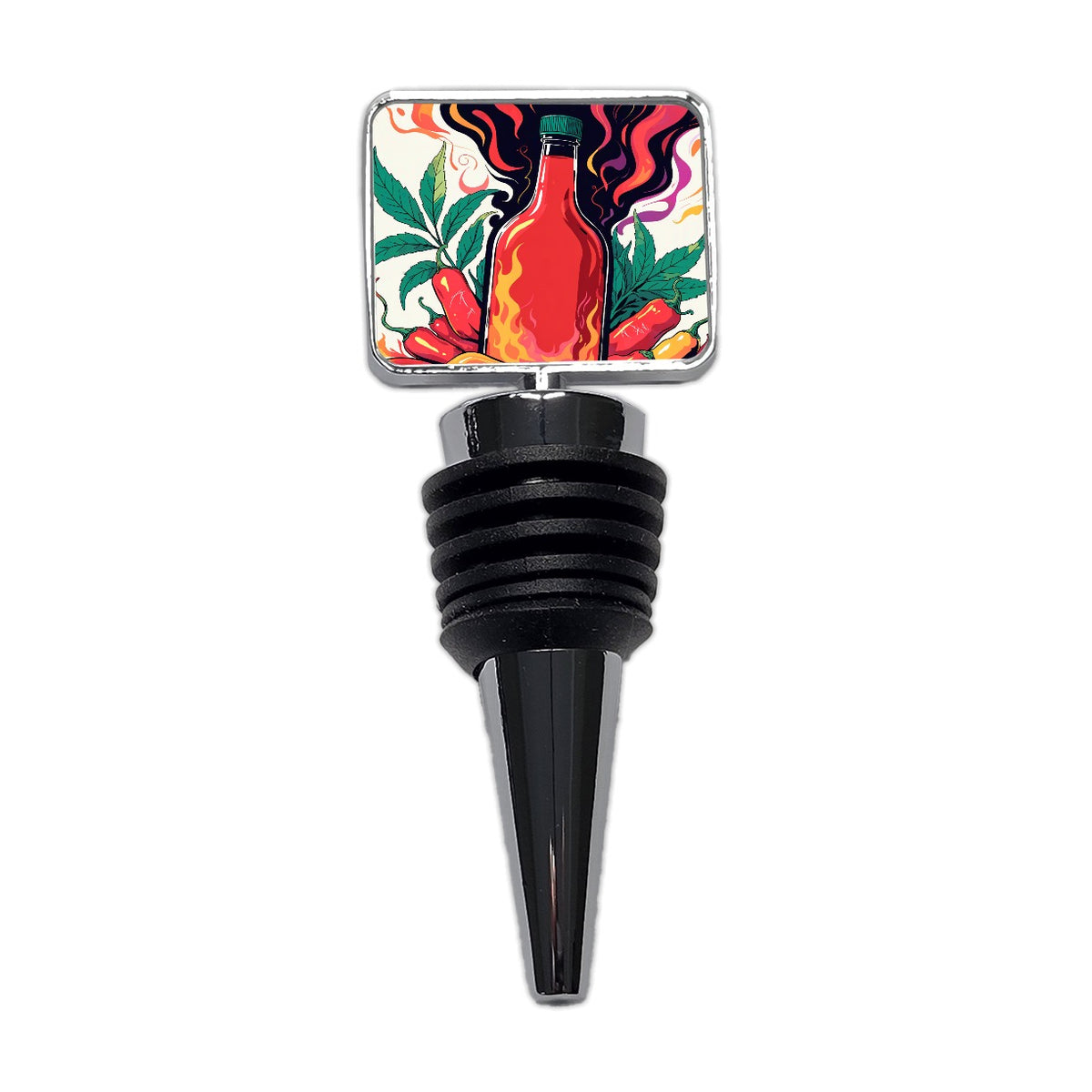 Hot Sauce Peppers Wine Bottle Stopper