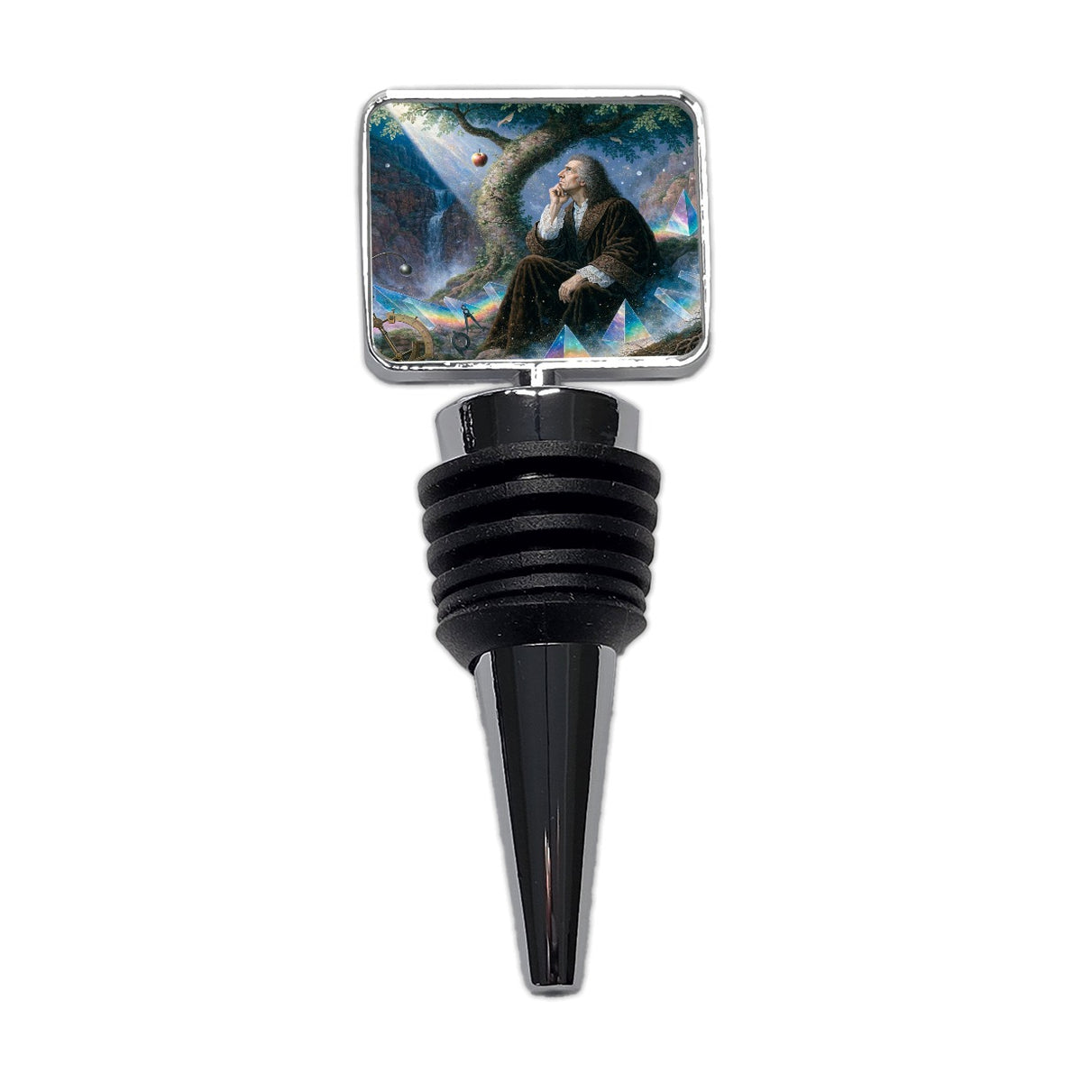 Isaac Newton Scientist Wine Bottle Stopper