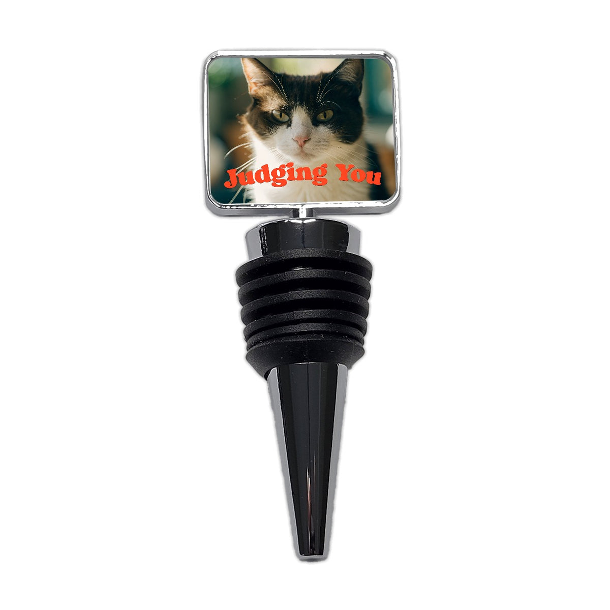 Judging You Cat Funny Wine Bottle Stopper