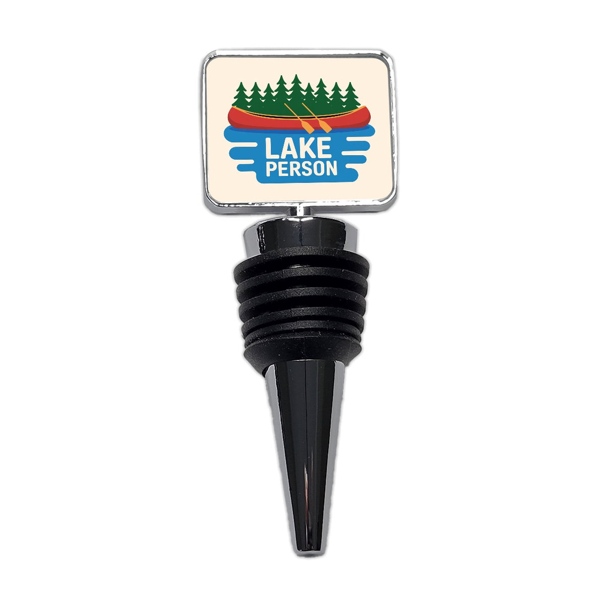 Lake Person Canoe Trees Wine Bottle Stopper