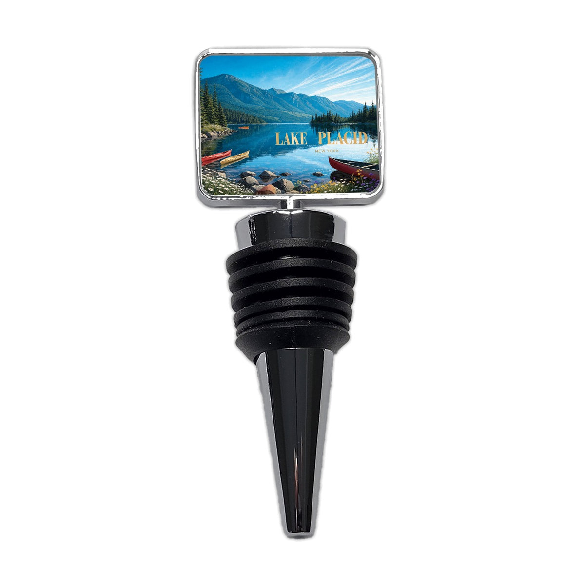 Lake Placid New York Travel Wine Bottle Stopper
