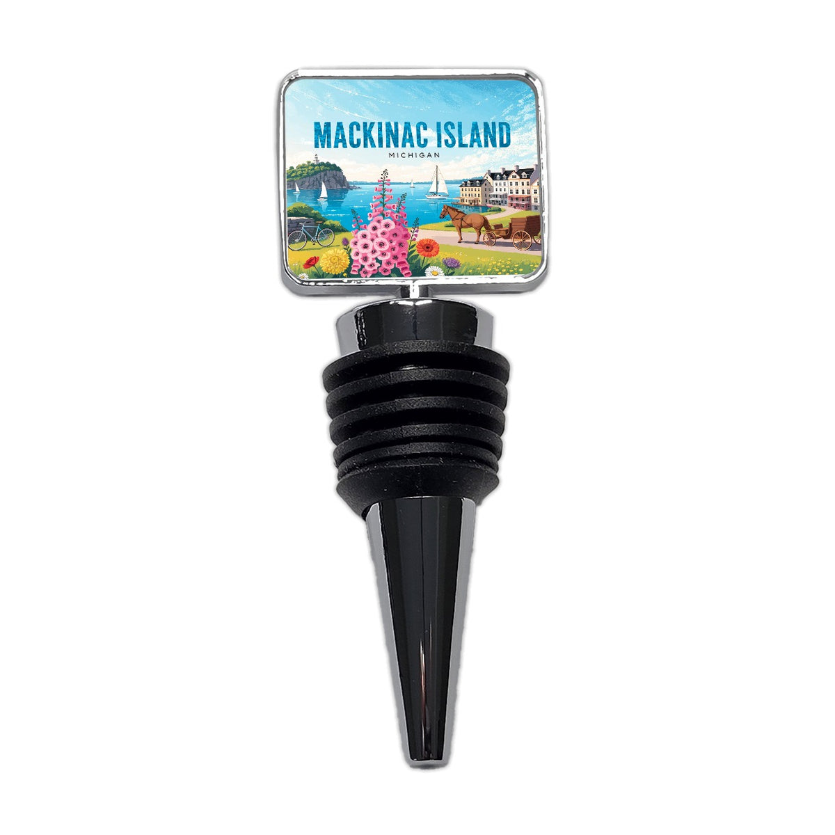 Mackinac Island Michigan Travel Wine Bottle Stopper