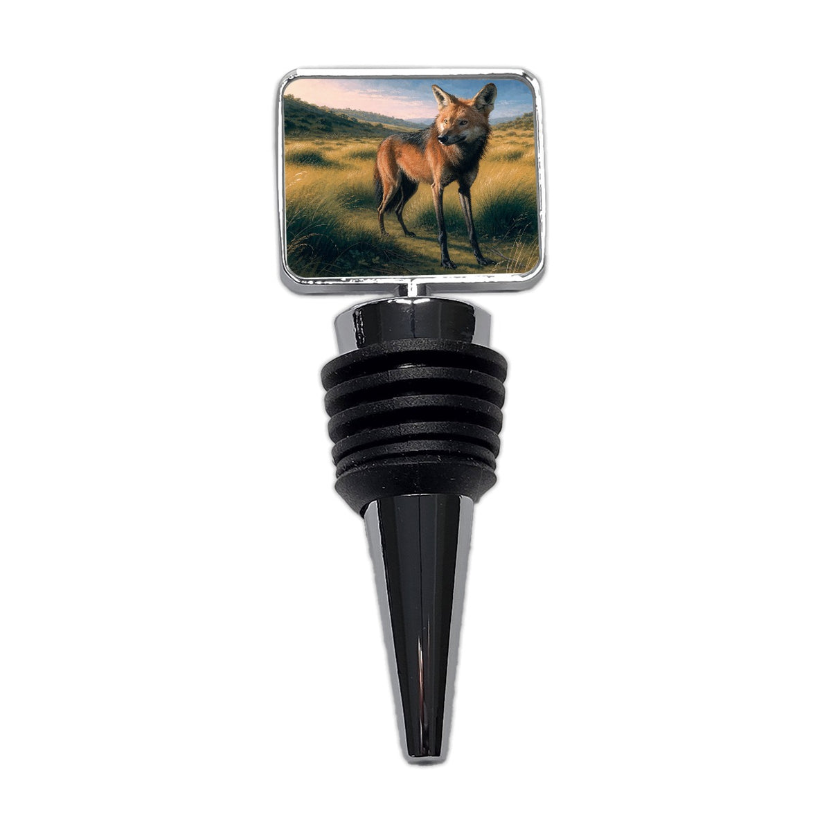 Maned Wolf Grasslands Wine Bottle Stopper