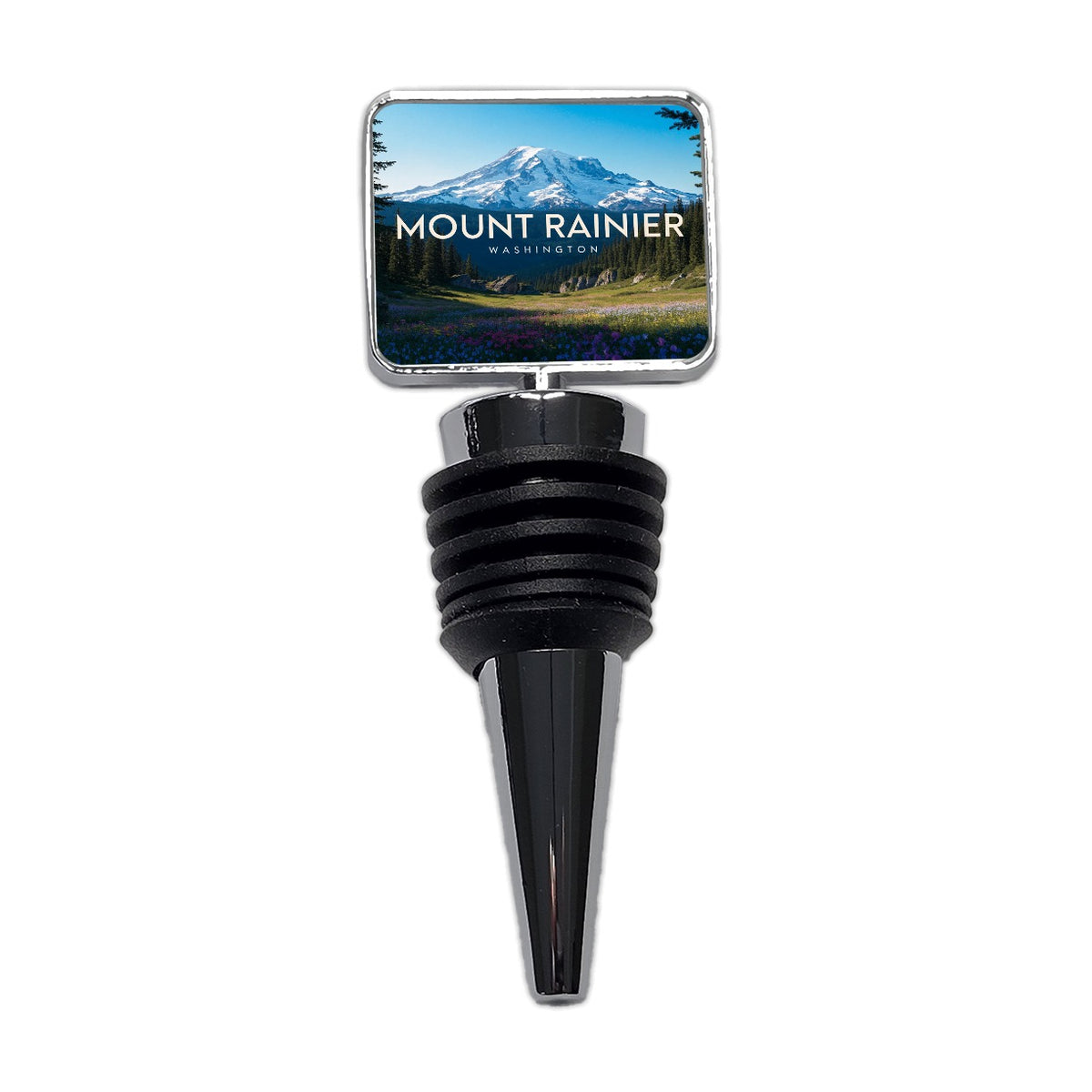 Mount Rainier Washington Travel Wine Bottle Stopper