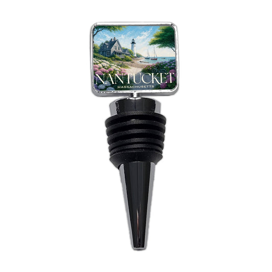 Nantucket Massachusetts Travel Lighthouse Wine Bottle Stopper