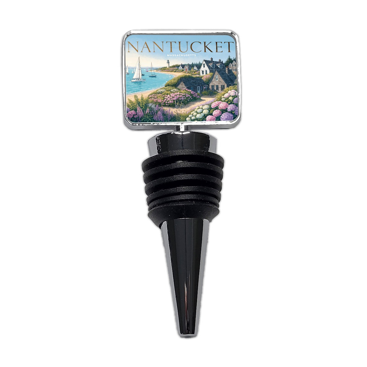 Nantucket Massachusetts Travel Wine Bottle Stopper