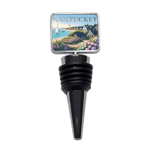 Nantucket Massachusetts Travel Wine Bottle Stopper