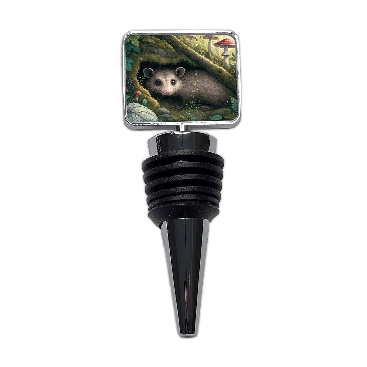 Opossum Woodland Garden Wine Bottle Stopper